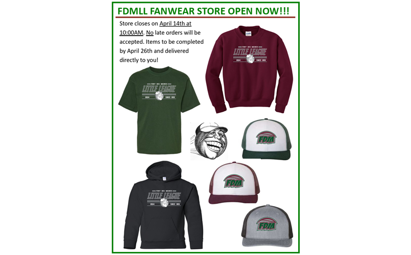 2024 FDMLL Fanwear Store - OPEN NOW!!!